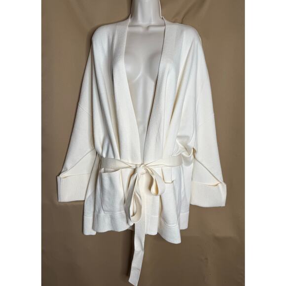 Wynne Layers Cream Tie Front Cardigan Sweater 3X NWOT - Picture 1 of 6